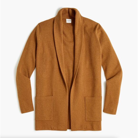 J. CREW Chelsea Sweater Blazer Heather Camel Tan Brown Sz M {XX44} - Picture 2 of 7